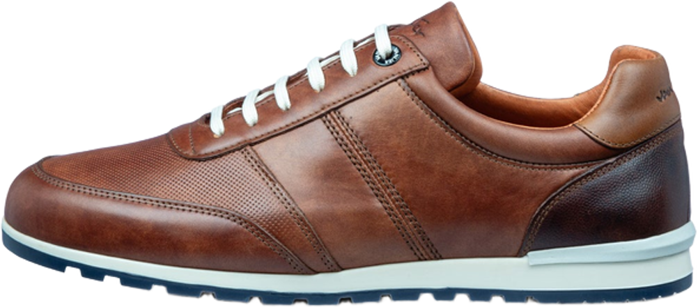 Finn de riktige skolissene for Vanlier Licht cognac gladleren Anzano sneaker hos Senkels