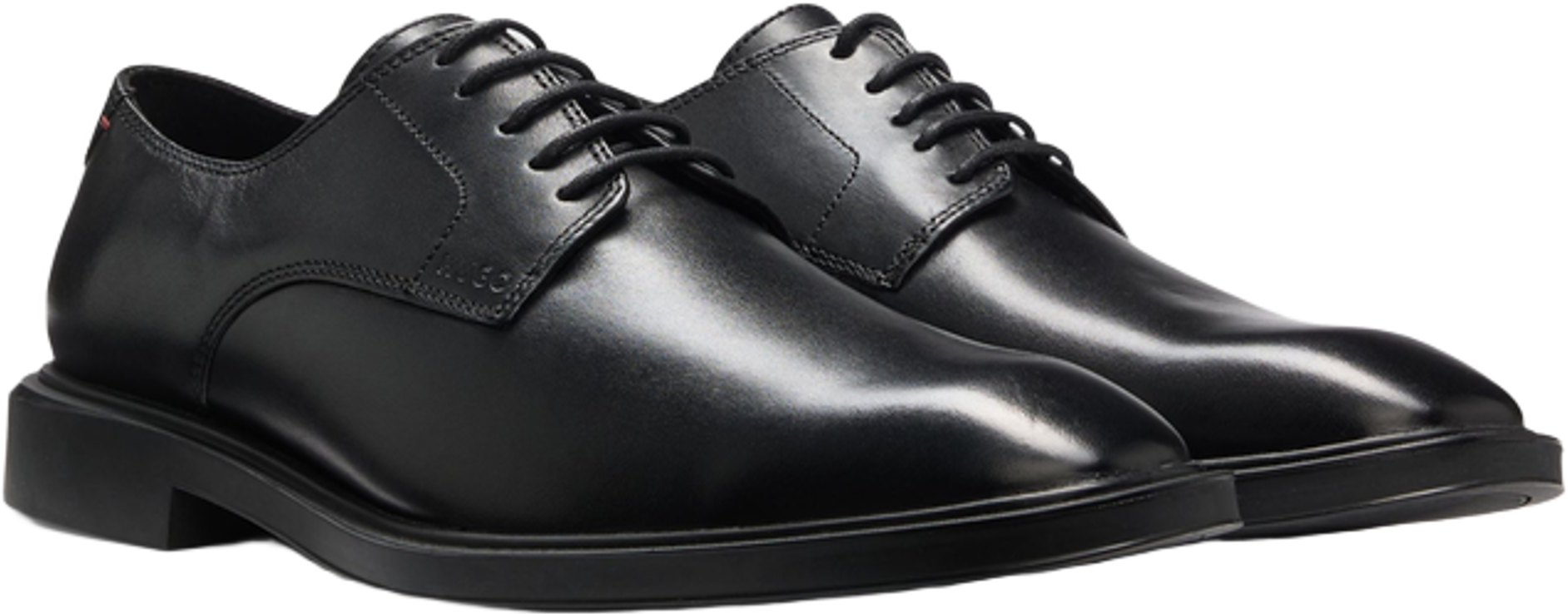 Hugo Boss Derby Shoes In Smooth Leather With Embossed Logo