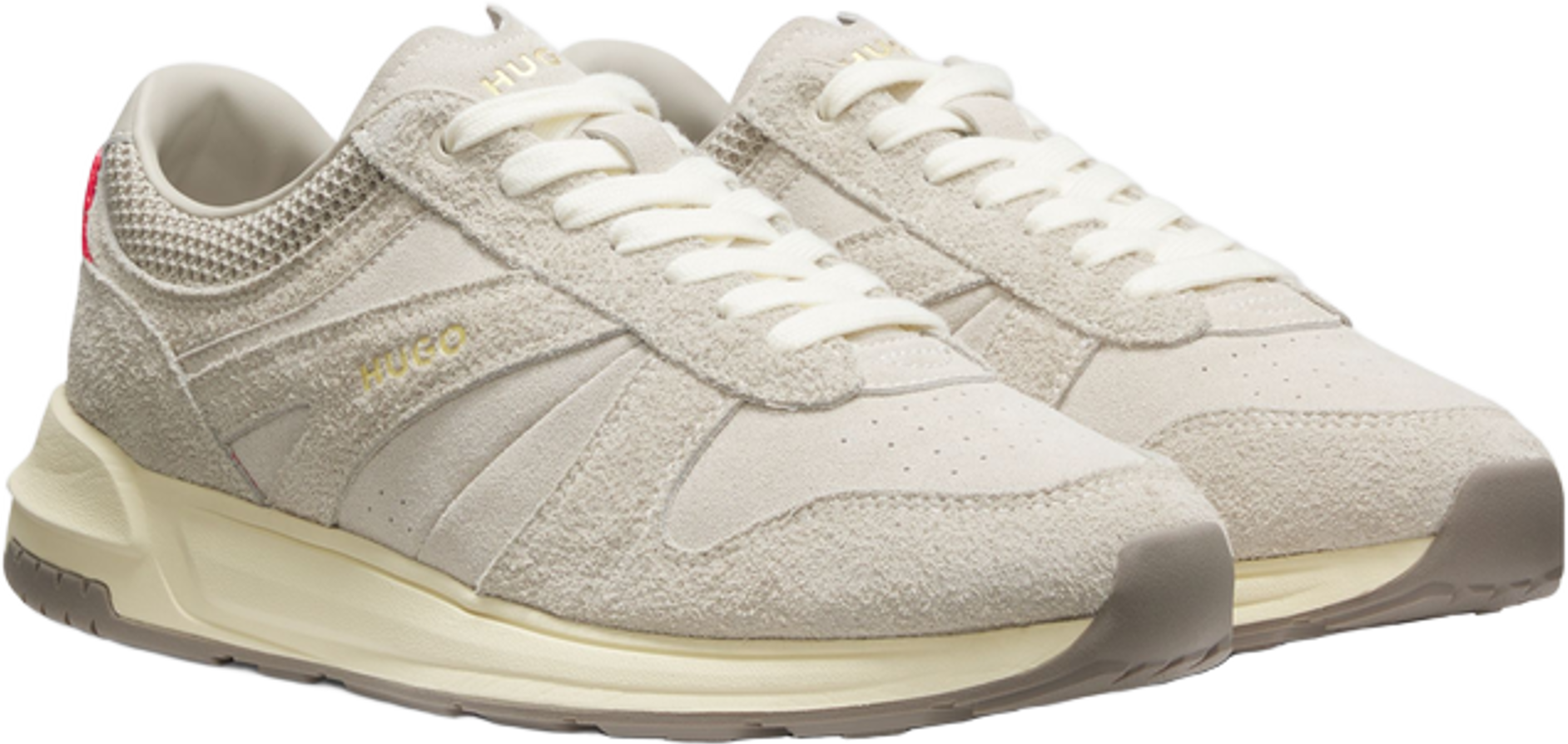 Hugo Boss Textured-Suede Trainers With Logo Details