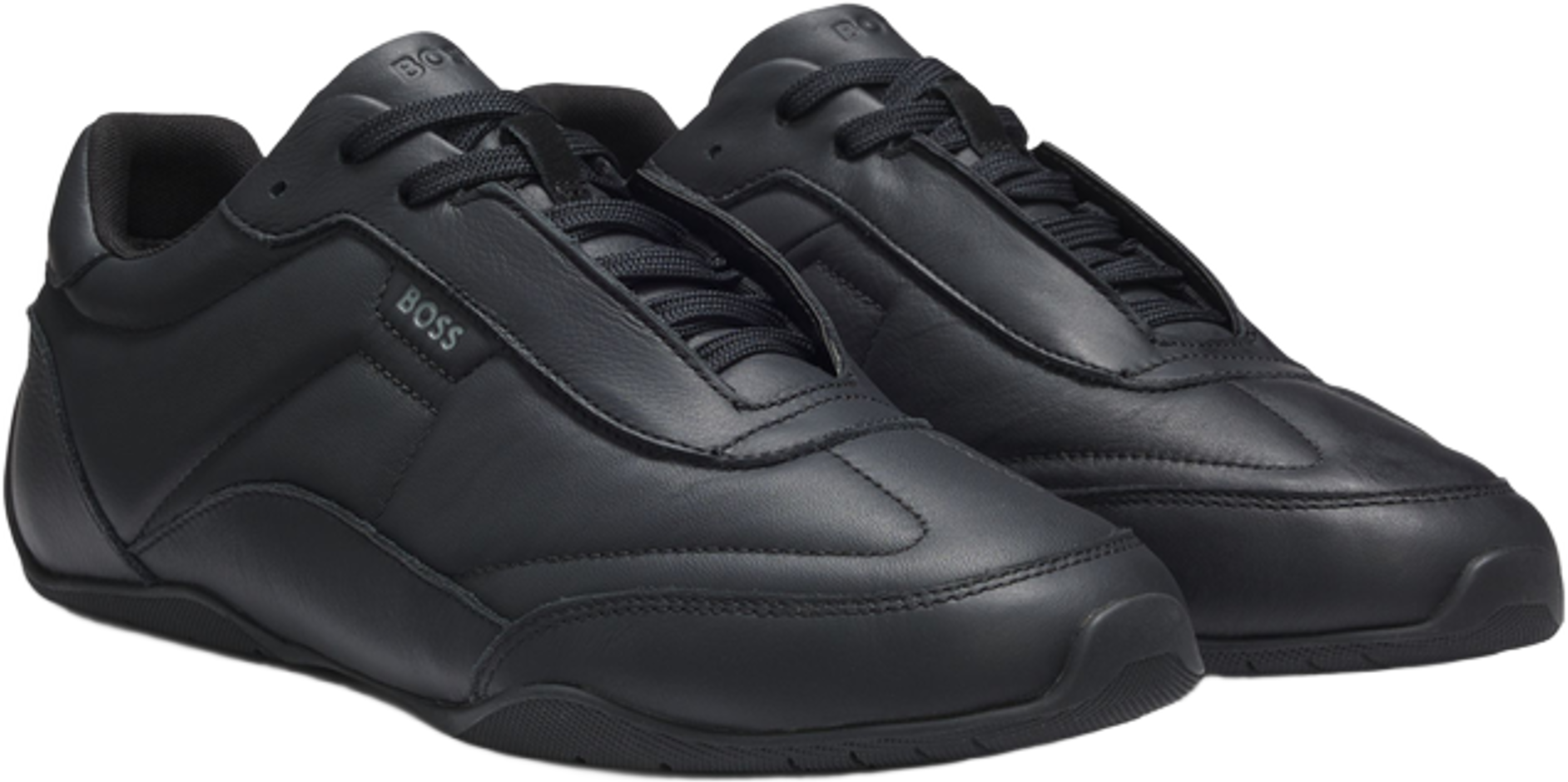 Hugo Boss Leather Trainers With Logo Detail