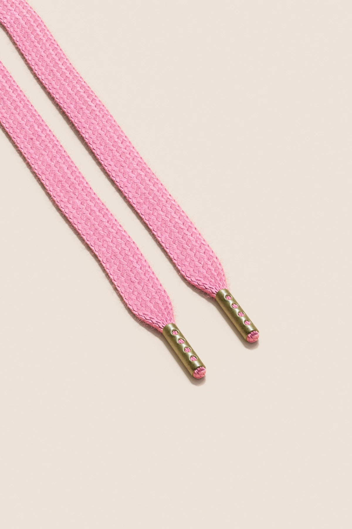 Senkels Flamingo Pink Sneaker Skolisser with Brass Aglets