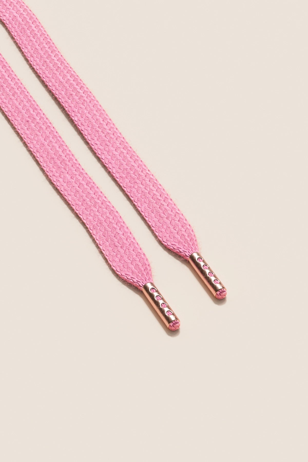 Senkels Flamingo Pink Sneaker Skolisser with Rose Gold Aglets