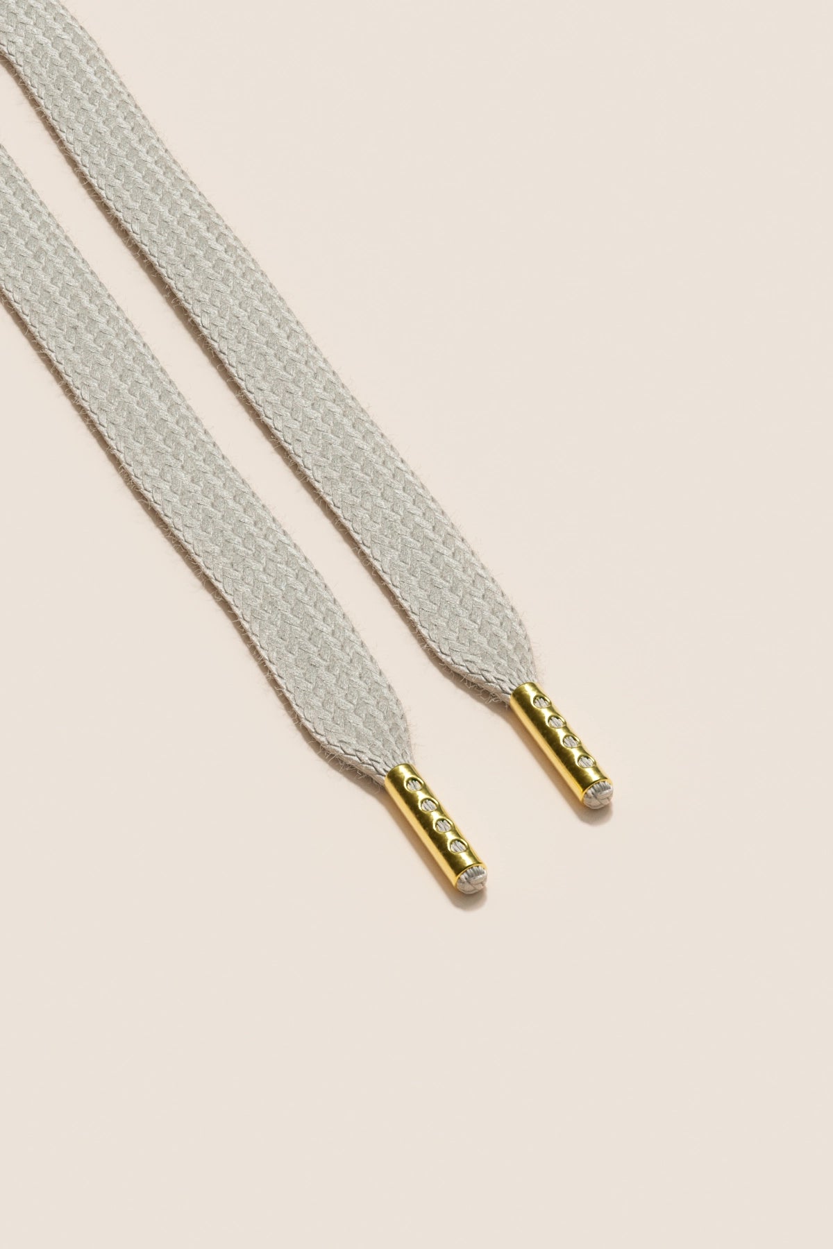 Senkels Nickel Grey Sneaker Skolisser with Gold Aglets