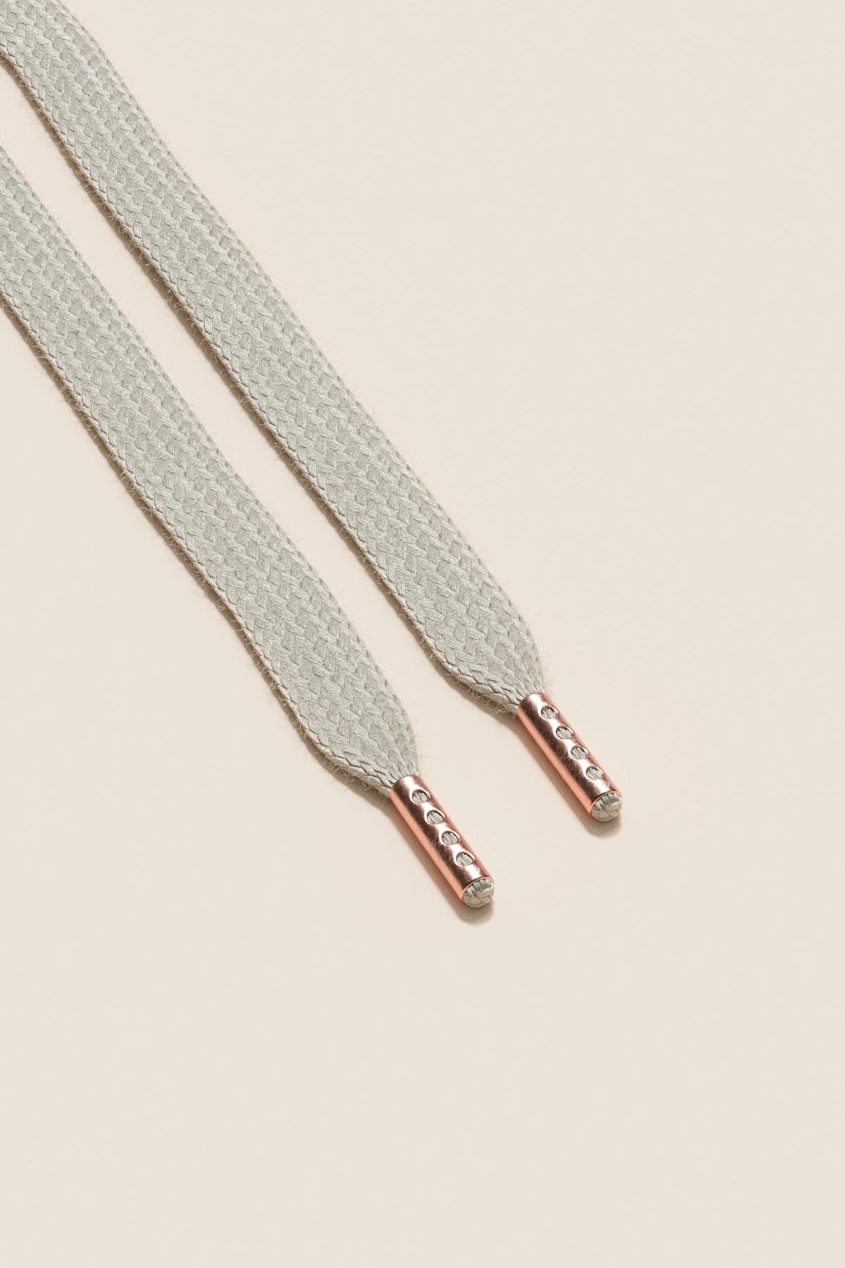 Senkels Nickel Grey Sneaker Skolisser with Rose Gold Aglets