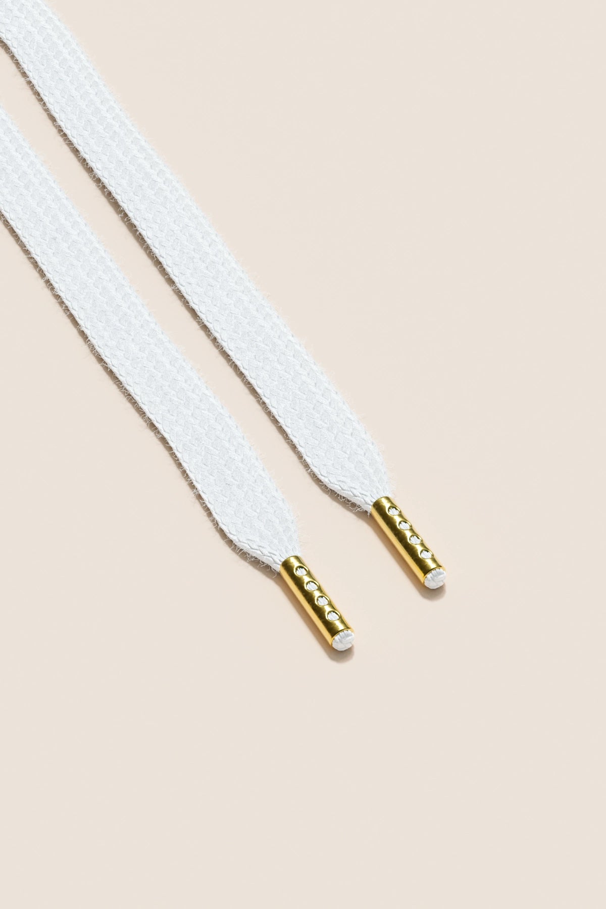 Senkels White Sneaker Shoelaces with Gold Aglets