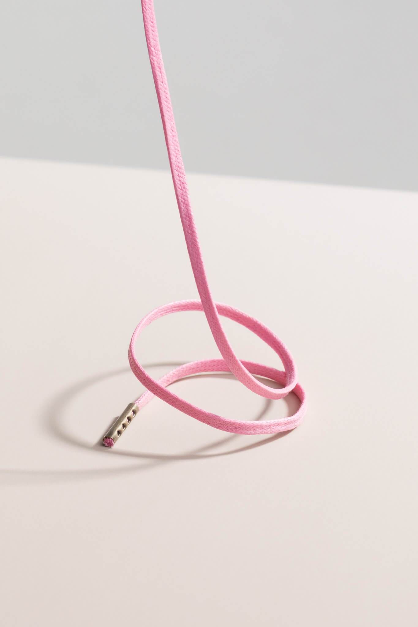 Flamingorosa - 3mm Flate voksede skolisser