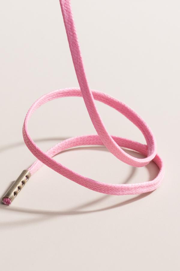 Flamingorosa - 3mm Flate voksede skolisser
