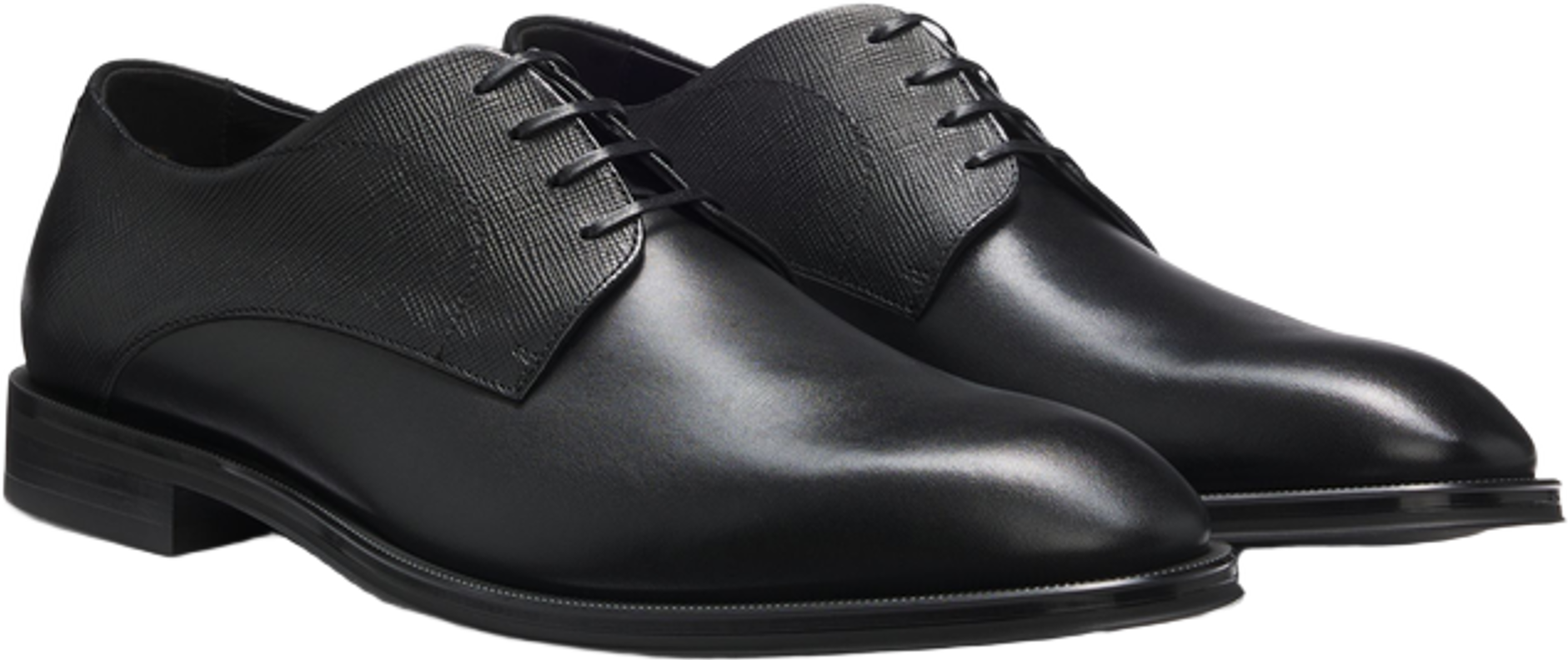 Hugo Boss Derby Shoes In Smooth And Textured Leather