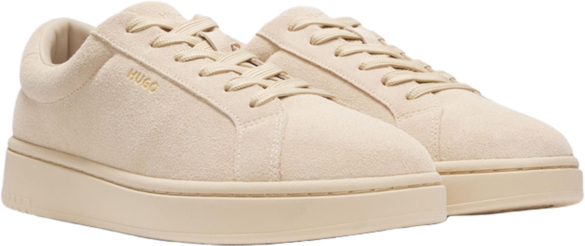 Hugo Boss Suede Trainers With Gold-Tone Foil Logo