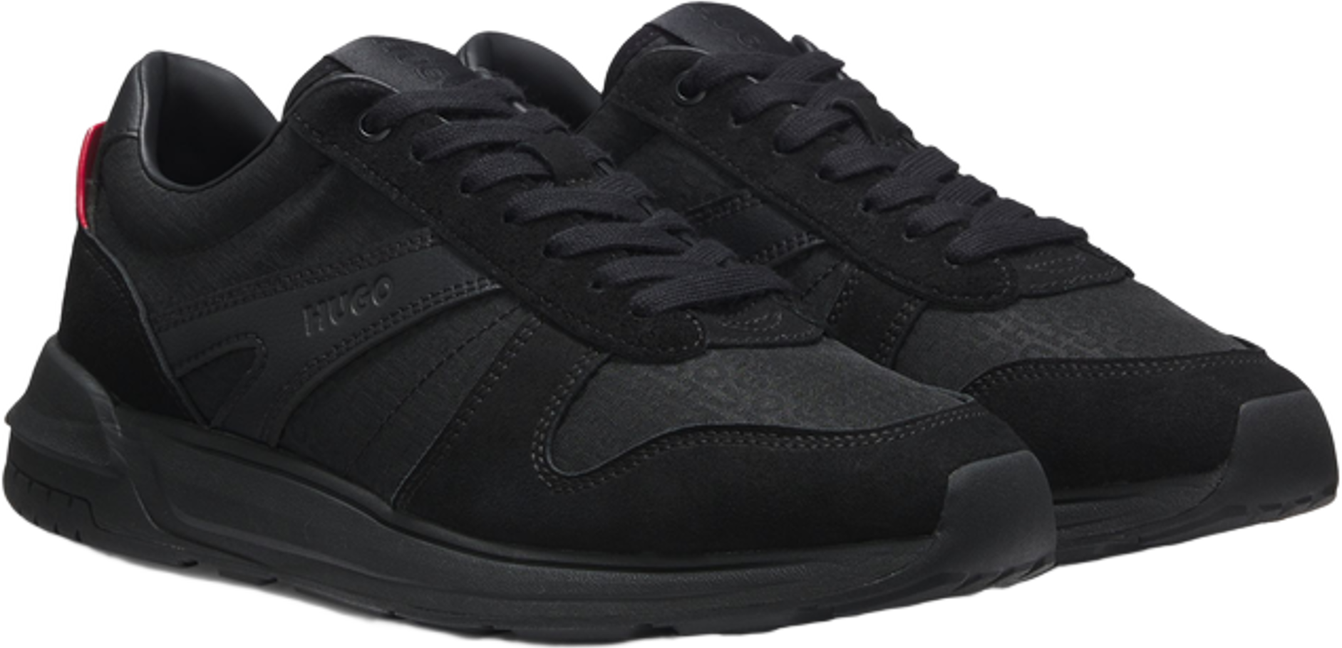 Hugo Boss Monogram-Jacquard Trainers With Faux-Suede Trims