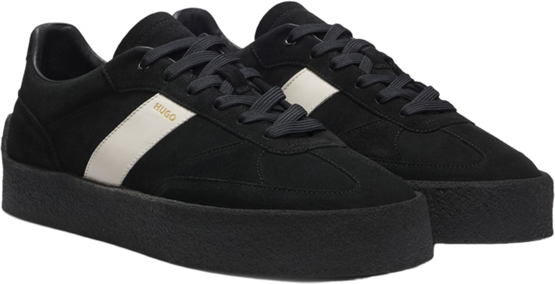 Hugo Boss Suede Trainers With Side Stripe