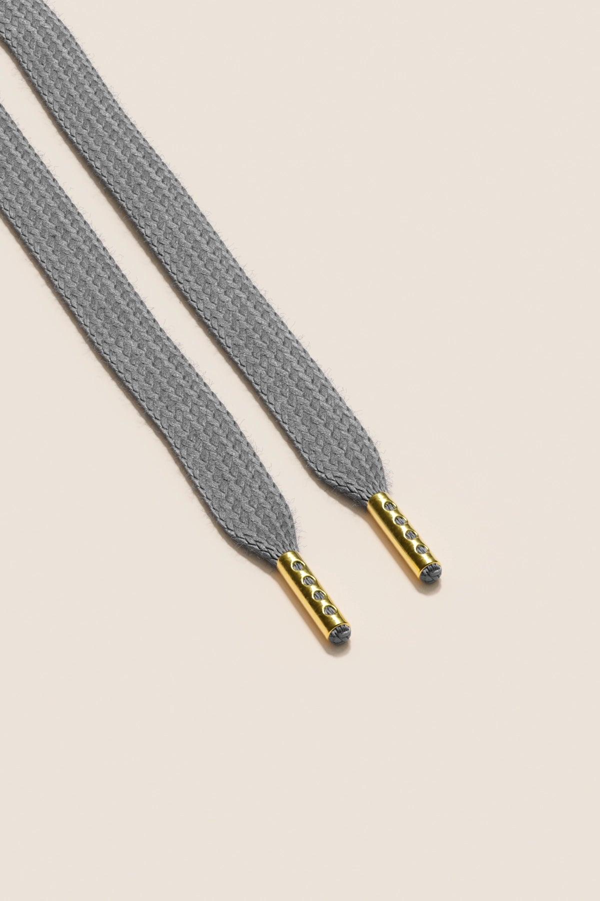 Senkels Aluminium Grey Sneaker Skolisser with Gold Aglets