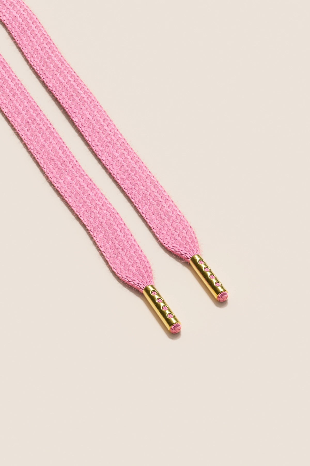 Senkels Flamingo Pink Sneaker Skolisser with Gold Aglets