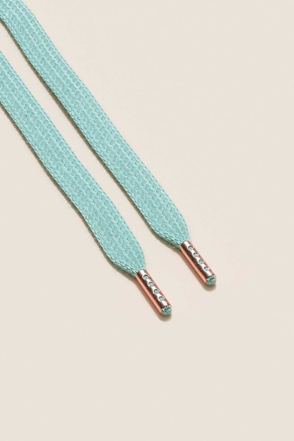 Senkels Mint Green Sneaker Shoelaces with Rose Gold Aglets