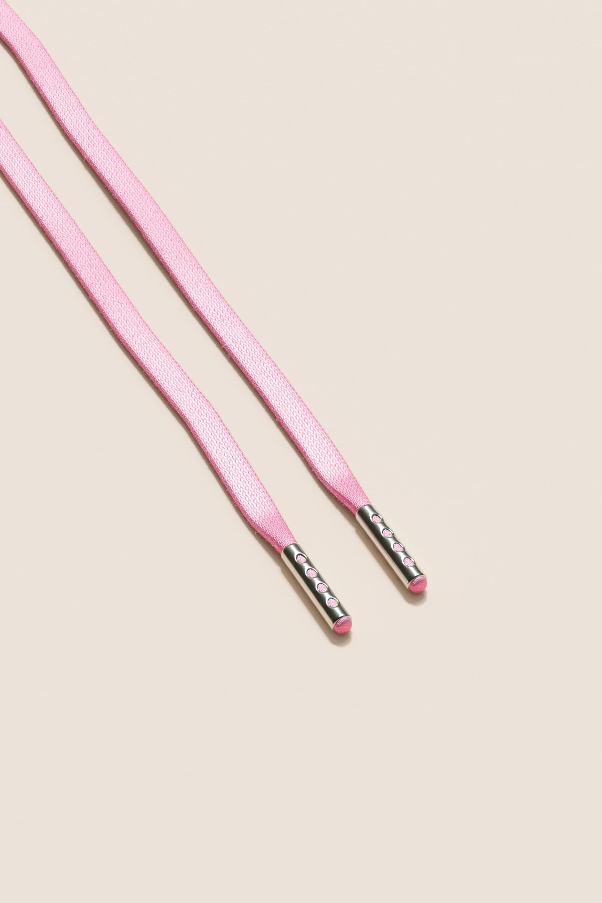 Senkels Pastellrosa 3mm Flate voksede skolisser med Nikkel-dupper