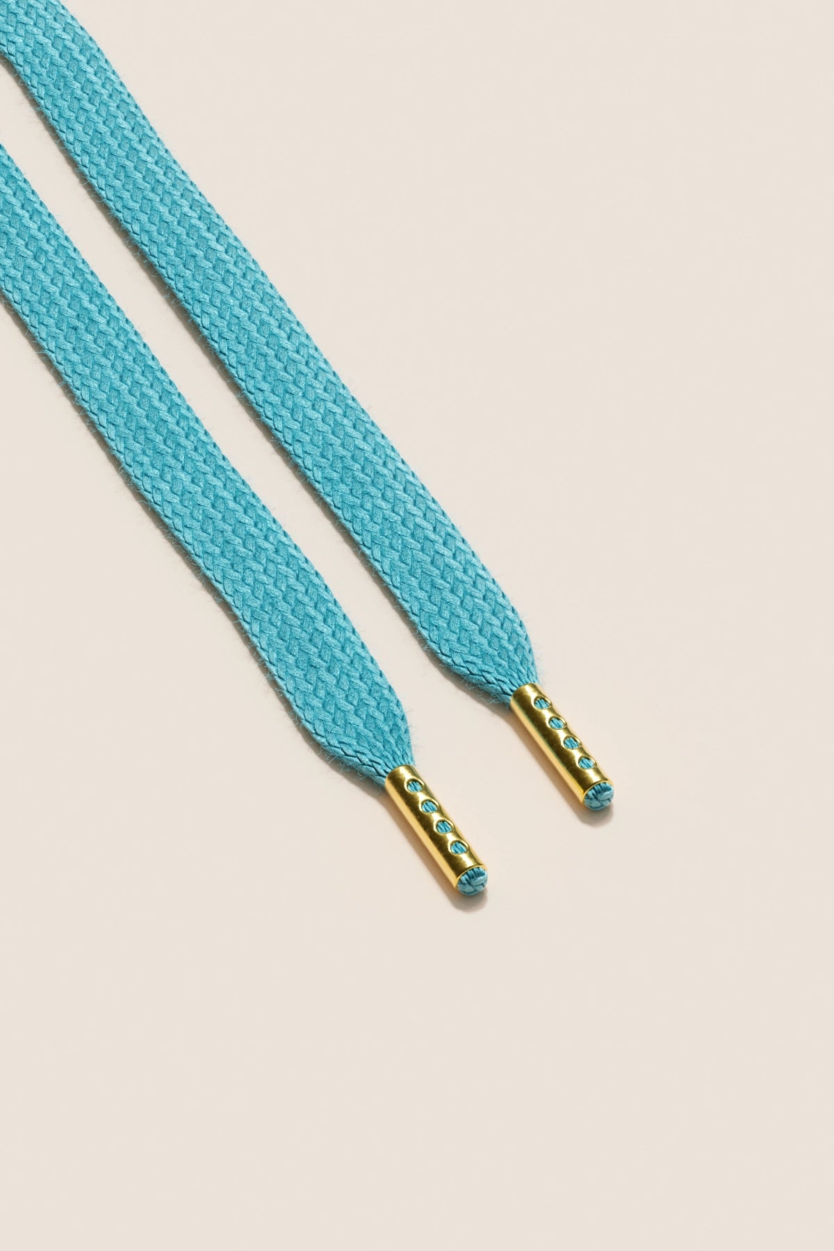 Senkels Turquoise Sneaker Skolisser with Gold Aglets
